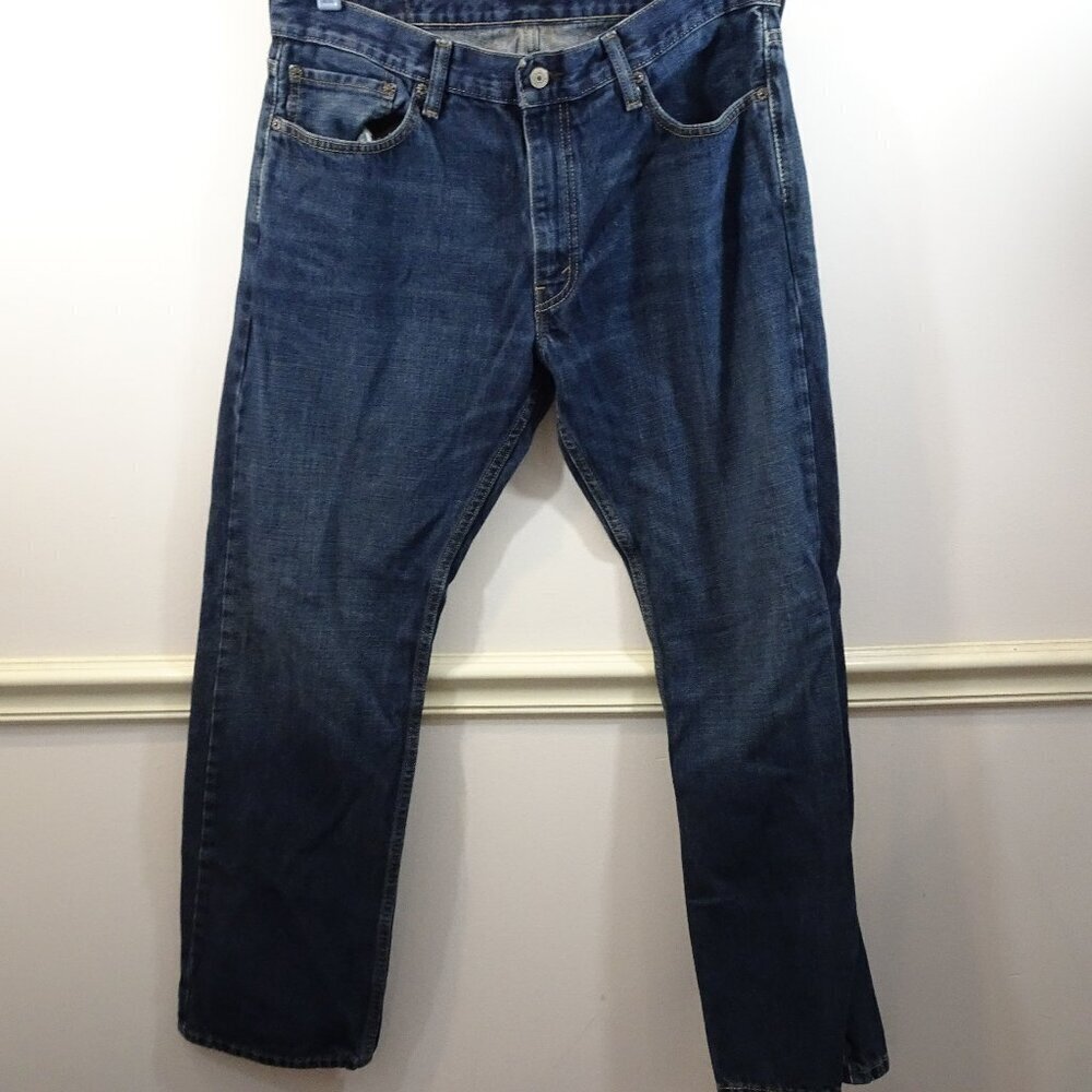 Levis 514 Jeans Mens Size 36x32 Regular Fit Straight Leg Stretch Dark Blue Denim